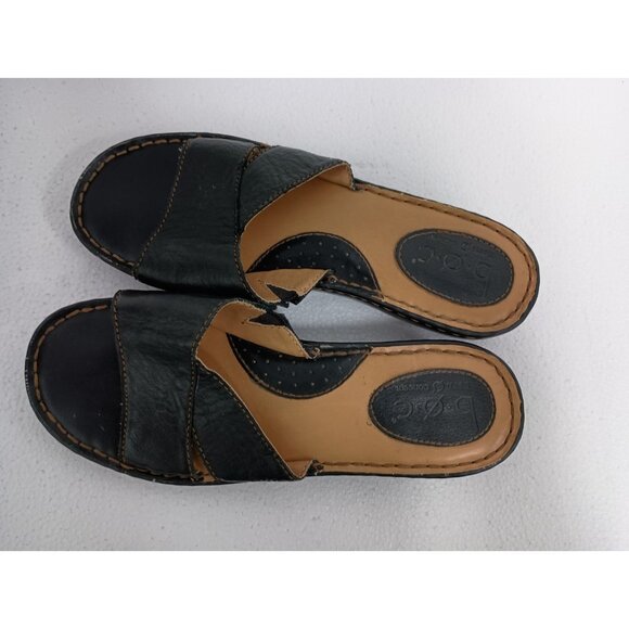 B.O.C Born Concept Womens Sandals 9 Brown BOHO Wedge Slide Comfort Slip On - Picture 2 of 8